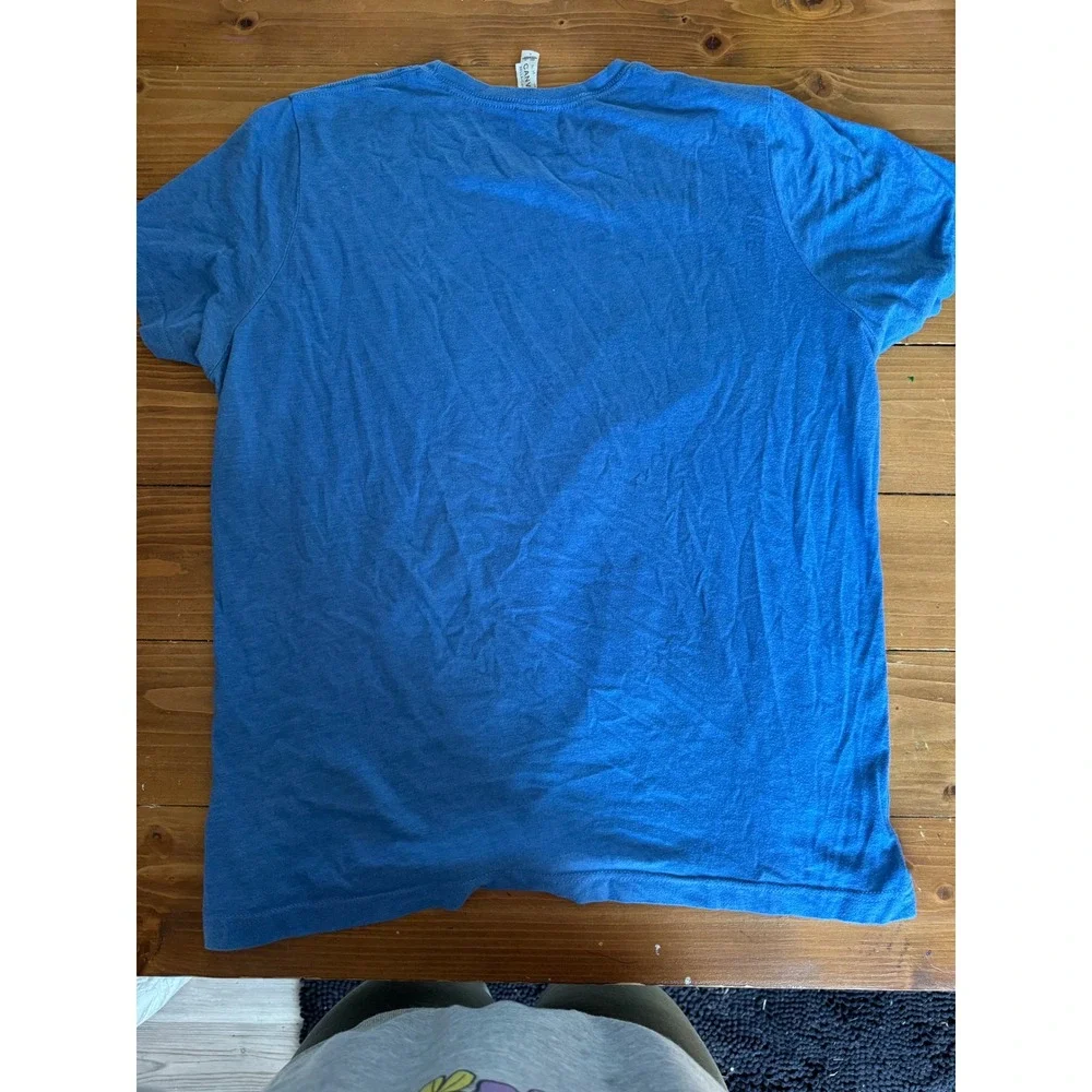 Bella Canvas Dad Life Graphic T-Shirt Mens Large Blue Heathered Short Sleeve Tee